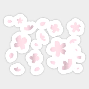 Metallic Pink Cherry Blossoms Sticker